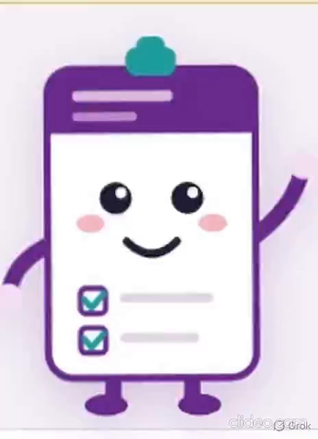 Sunny, the purple clipboard course guide, smiling and waving